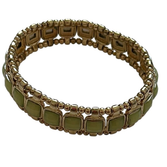 Source Unknown Jewelry - Elegant Gold and Green Bracelet